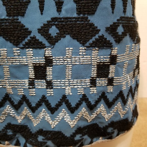 Dolan top XS Lamai southwest tribal Aztec embroidered boho stretch Anthropologie - Picture 8 of 13